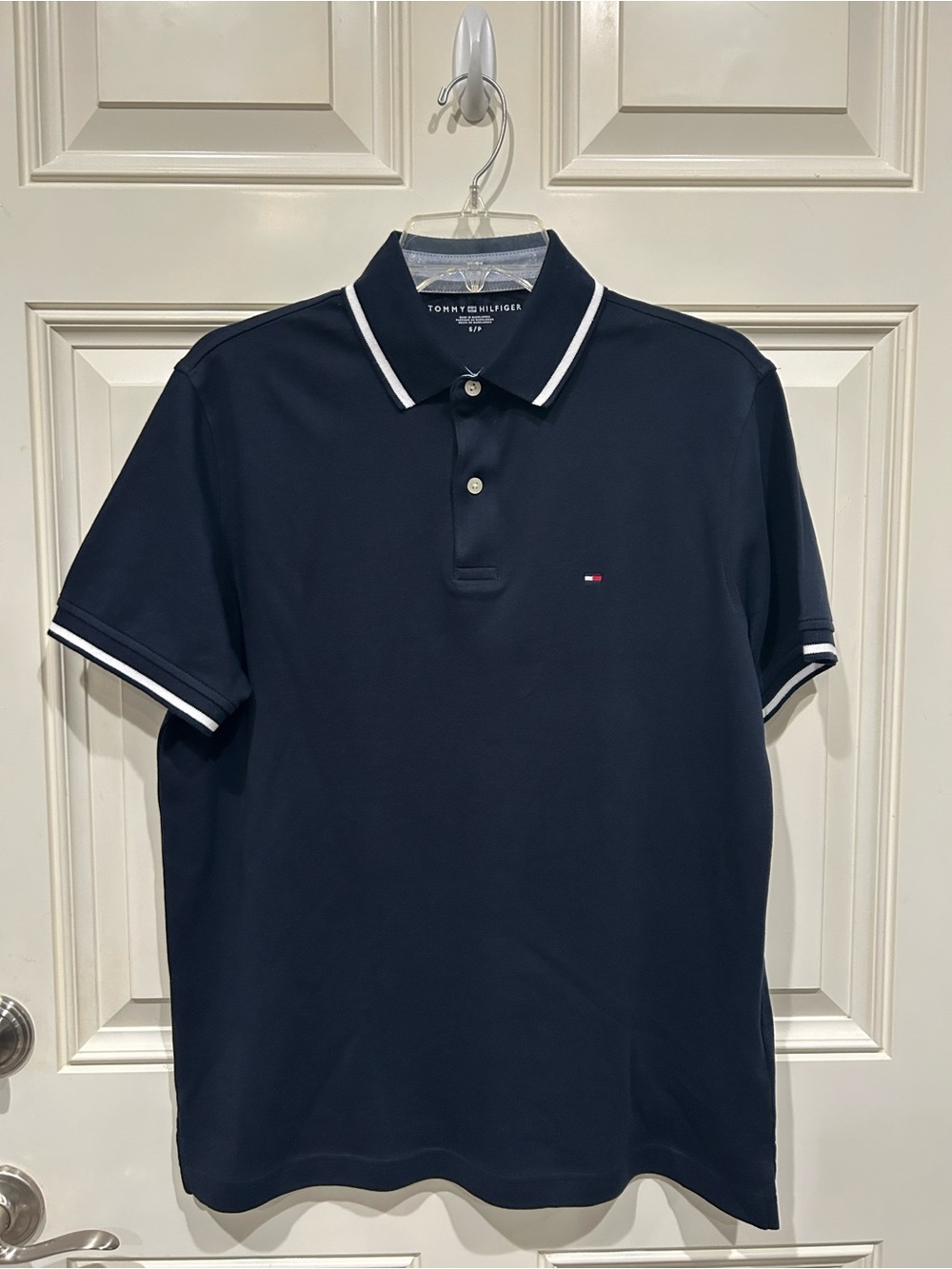 Tommy Hilfiger Navy Polo with White Trim